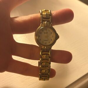 Carriage Two Tone Watch with White Dial